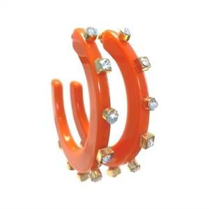 NEW SMITH & CO women's city girl jewel hoop earring in orange